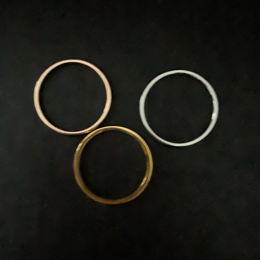 New thin stacking rings: Gold, Silver, Rose Gold
